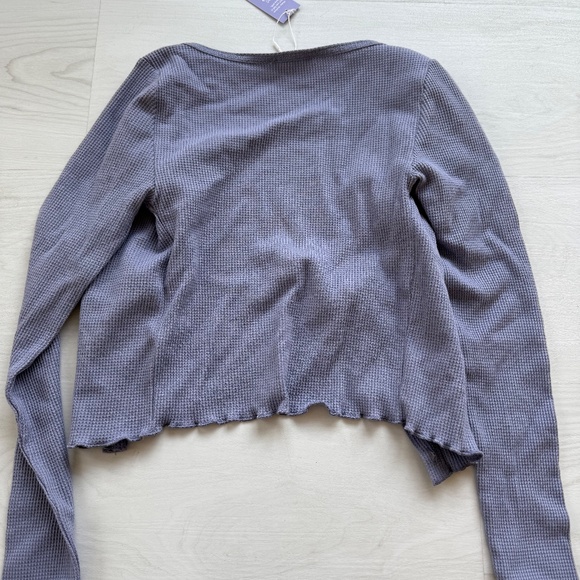 FLORENCE BY MILLS SOFTIE RIB CARDI SIZE SMALL LAVENDER SHADE NEW WITH TAGS - Picture 4 of 4